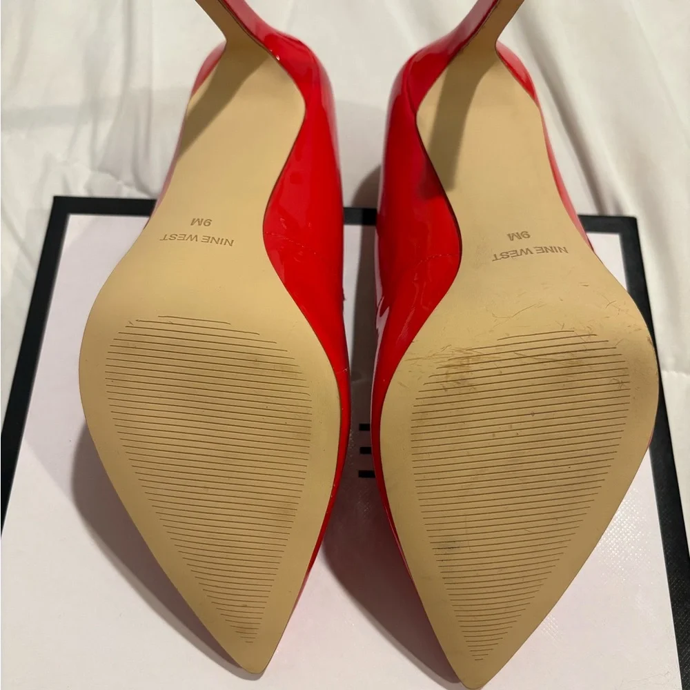 Nine West Vibrant Red Heels - Picture 3 of 6